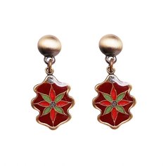 Серьги из бижутерного сплава/бронзы с эмалью Clara Bijoux A51771-11.T R