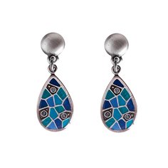 Серьги из бижутерного сплава/бронзы с эмалью Clara Bijoux A51805-5.T BL