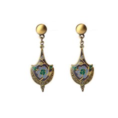 Серьги из бижутерного сплава/бронзы с эмалью Clara Bijoux A77193 V