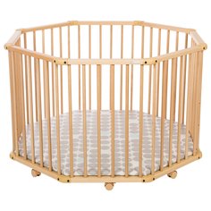 Детский манеж Octo-Parc Plus, цвет: натуральный, цвет дна: 13 Geuther