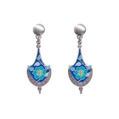 Серьги из бижутерного сплава/бронзы с эмалью Clara Bijoux A77196-6 BL