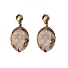 Серьги из бижутерного сплава/бронзы с эмалью Clara Bijoux A77357 BR