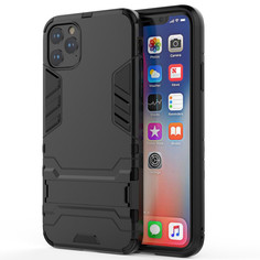 Ударопрочный чехол-подставка Transformer для iPhone 12 / 12 Pro с защитой корпуса (Черный) Epik