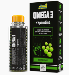 Масло капсулированное льняное со спирулиной 180 шт Компас здоровья