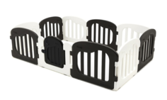 Большой детский манеж Ifam Natural с калиткой, черный, белый