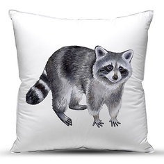 Подушка декоративная, габардин; Енот 40х40 Традиция