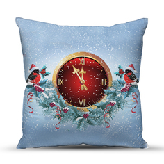 Подушка декоративная "Новый год", габардин; Куранты 40х40 Традиция