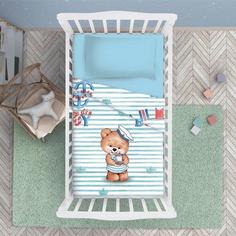 Комплект постельного белья Традиция ясельный BabyRelax Мишка морячок 1329616