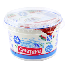 Сметана Витебское молоко 25% бзмж стакан 200 г