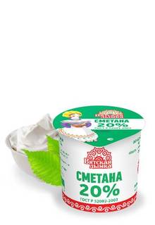Сметана Вятская Дымка 20% бзмж 340 г