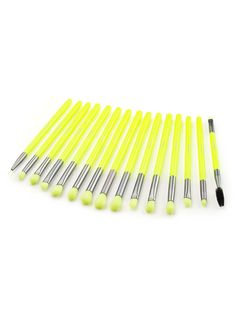 Набор кистей для макияжа Docolor Neon Green 15 шт n1504