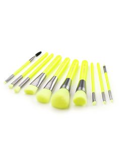 Набор кистей для макияжа Docolor Neon Green 10 шт n1001