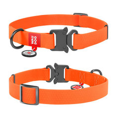 Ошейник для собак Collar Waudog Waterproof с QR-паспортом фастекс Оранжевый 24-40 см