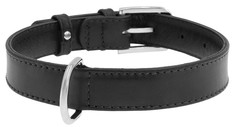 Ошейник для собак Collar WAUDOG GLAMOUR повседневный, кожа, черный, обхват шеи 38-49 см