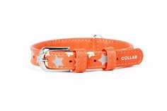 Ошейник для собак Collar с узором Звёздочка 12 мм Оранжевый длина 19-25 см