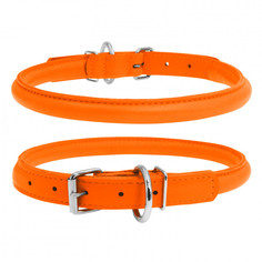 Ошейник для собак Collar GLAMOUR повседневный , обхват шеи 17-20 см, кожа, оранжевый