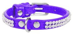 Ошейник для собак Collar Waudog Glamour с украшением Полотно стразы Фиолетовый 19-25 см