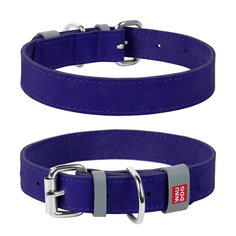 Ошейник для собак Collar Waudog CLASSIC кожа, фиолетовый, обхват шеи 30-39 см