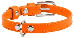 Ошейник для собак Collar WAUDOG GLAMOUR кожа, оранжевый, обхват шеи 18-21 см