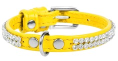 Ошейник для собак Collar Waudog Glamour с украшением Полотно стразы Желтый 19-25 см