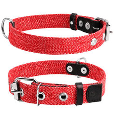 Ошейник для собак Collar повседневный, текстиль, красный, обхват шеи 51-63 см