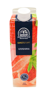 Питьевой йогурт Деревенское молочко клубника 2,5% бзмж 450 мл