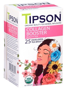 Чай зеленый Tipson Beauty Tea "COLLAGEN BOOSTER", 25 саше