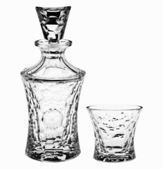 Набор для виски графин 700 мл + 2 стакана по 200 мл Crystal Bohemia "Molecules" 122622