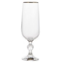 Бокалы для шампанского 180 мл 6 шт Crystalite Bohemia "Клаудия Отводка платина" 094204