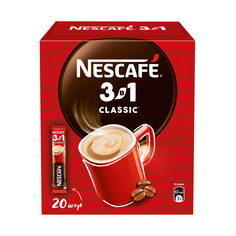 Классический кофе NESCAFÉ 3в1 растворимый порционный короб 20 порций по 14.5г Nescafe