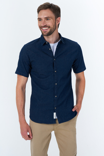 Джинсовая рубашка мужская ONLY & SONS 22019751 синяя 50 RU