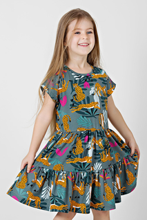 Хлопковое платье с ориганальным принтом Bossa Nova Серый 116 134Л21-171