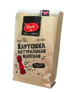 Чипсы Бруто снэкс из натурального картофеля черный перец, соль 150 г