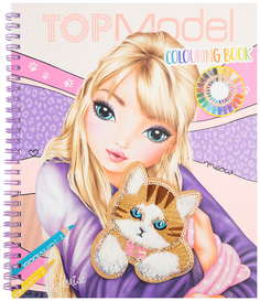 Альбом для раскрашивания Depesche TOPModel Colouring Book CAT с нашивкой в виде котенка