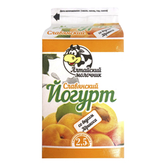 Йогурт Алтайский Молочник Славянский со вкусом абрикоса 2,5% 450 г