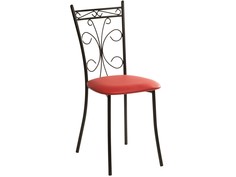 Стул ДП2-16 "Неаполь" Черный матовый/Экотек красный, экокожа, 2 шт. ДревПром