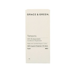 Натуральные тампоны Grace & Green Super с аппликатором 3 капли 14 шт