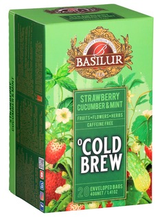 Чай каркаде Basilur Холодные Напитки "Со вкусом клубники,огурца, мяты", 20 саше