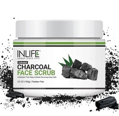 Скраб очищающий антицеллюлитный для лица с древесным углем 100г Charcoal Scrub Inlife