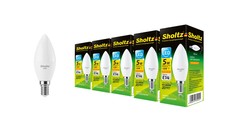Комплект из 5 светодиодных ламп Sholtz свеча 5Вт E14 2700К C37 220-240В пластик