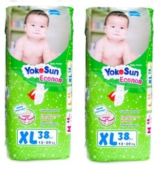 Подгузники-трусики YokoSun Econom, размер XL (12-20 кг), 38 шт. х 2 шт.