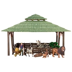 Игровой набор Masai Mara На ферме , Ферма, львы, зебры, фермер, инвентарь, 11 предметов