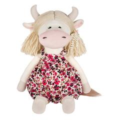 Игрушка мягкая Коровка Варвара в цветном сарафане , 22 см Maxitoys