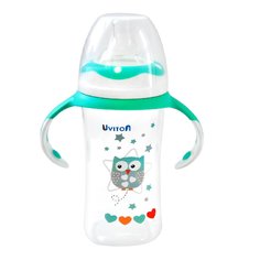 Бутылочка для кормления Uviton , с широким горлышком, с ручками, 270 мл (цвет: мятный)