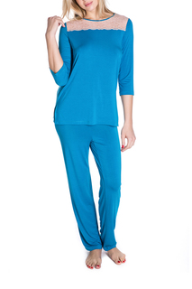 Блуза женская Rose&Petal Homewear RP56-7139 синяя 44