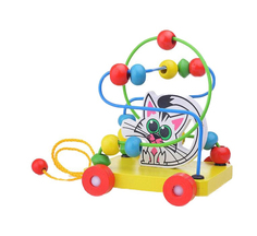 Деревянный лабиринт - каталка Кошка, 14х11х8 см Рыжий кот