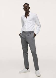 Костюмная рубашка slim fit из хлопка-стретч - Fabre Mango