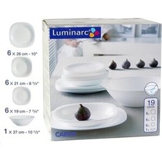 Набор столовой посуды 19 предметов Luminarc Carine White (N2185/E6344)