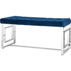 Банкетка-скамейка Stool Group Бруклин вельвет синий/сталь серебро Bench-012