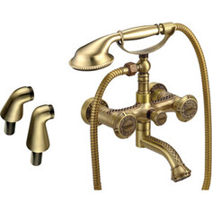 Смеситель на борт ванны Lemark Jasmine поворотный излив, бронза (LM6614B, LM8556BR)